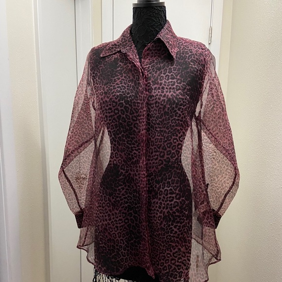 TOPSHOP see through leopard shirt - Picture 7 of 16